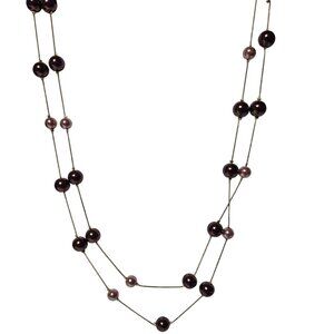 Elegant Gold Tone Beaded Necklace Purple Pink Beads Formal Fashion Jewelry Women